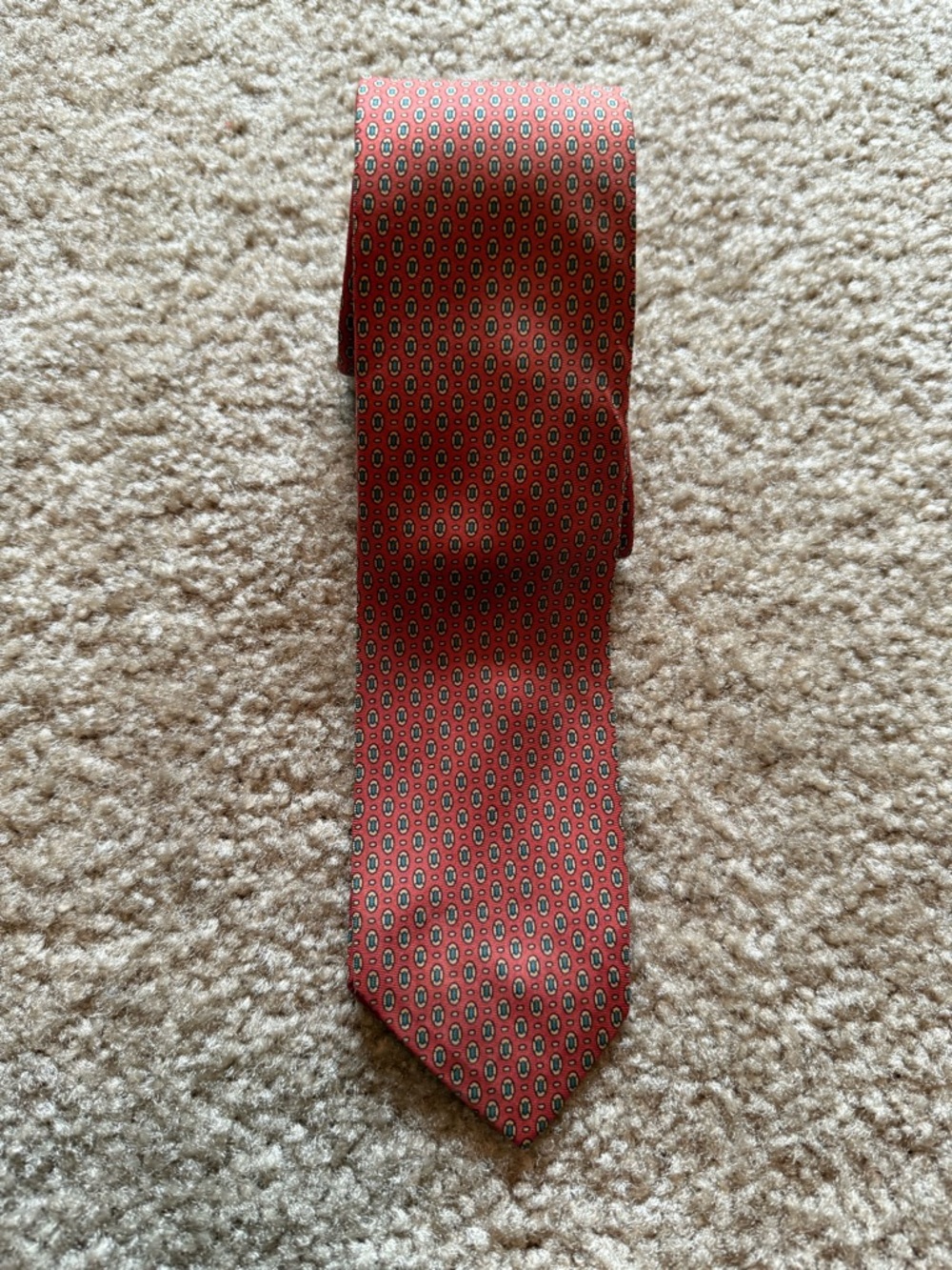 Vintage Polo Ralph Lauren Necktie Medallion Geometric Silk Tie made in USA